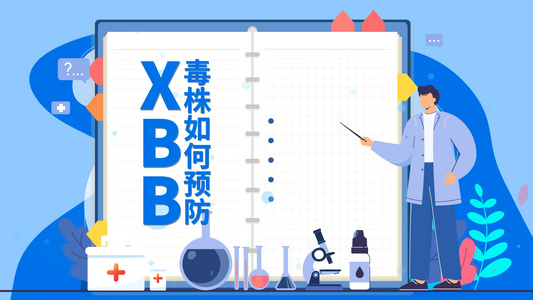 蓝色XBB毒株如何预防宣传防护MG视频模板mg动画视频