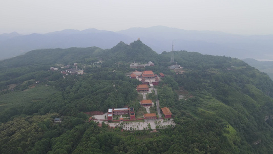 旅游景区湖南靖州飞山大门航拍 视频