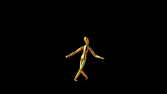 滑稽的金金假人舞蹈跳跳舞无缝循环阿尔法频道视频