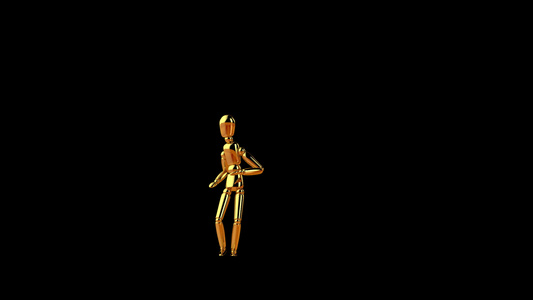 有趣的金金假人跳舞无缝环环阿尔法频道视频