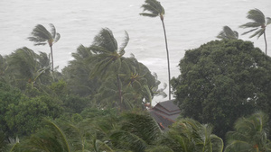 台风海洋海岸泰国自然灾害眼墙飓风强烈的极端12秒视频