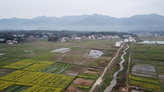 南方田园风光大场景航拍视频