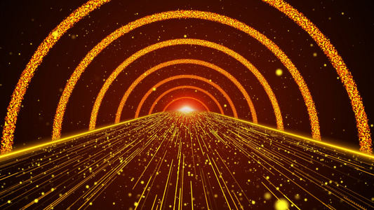 金色隧道粒子背景视频