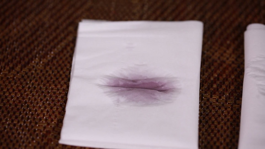 纸巾上的花青素酸碱变色实验 视频