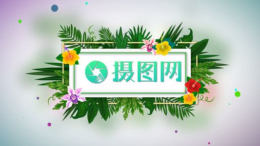 粒子汇聚花卉logoAE模板视频