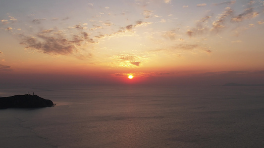 海上日出彩霞大海日落航拍 视频