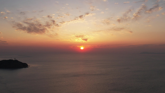 海上日出彩霞大海日落航拍 视频