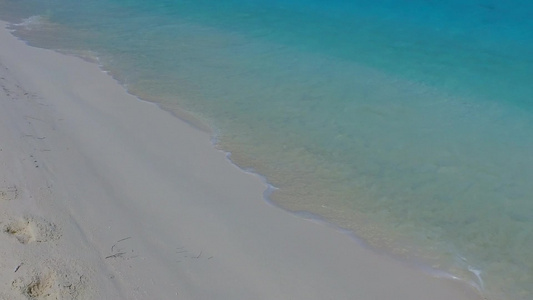 海滨海滩航行海平面和棕榈附近的白沙底浅水白沙底视频