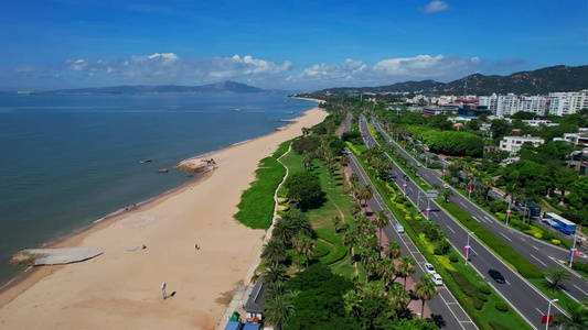 厦门航拍环岛路海边风景视频