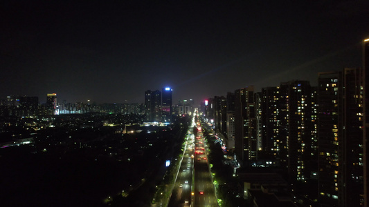 广东佛山夜景航拍视频