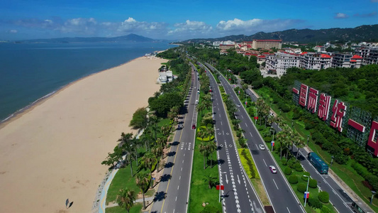 厦门航拍环岛路海边风景视频