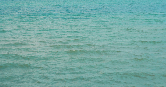 美丽的海景有微小温柔的海浪夏日寒风和阳光视频