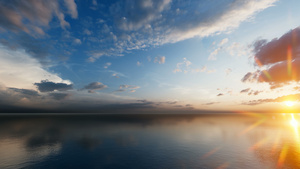 宁静的海中日落美丽的天空26秒视频