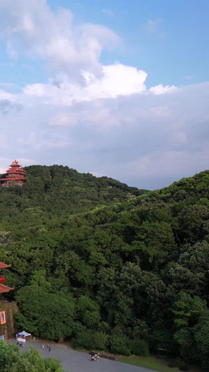 航拍城市蓝天白云天空湖北5A级旅游景区东湖楚城古建筑素材东湖素材58秒视频