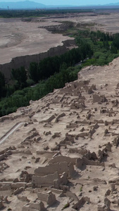 航拍4A吐鲁番著名旅游景点世界文化遗产交河故城遗址视频自驾旅游视频
