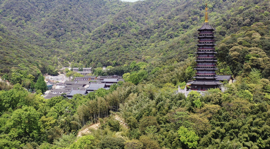 宁波天童寺航拍4K视频视频