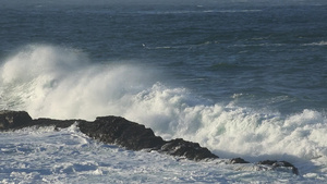 海浪拍打岩石14秒视频