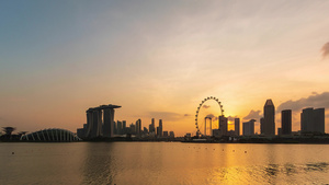 新加坡天际线日落21秒视频