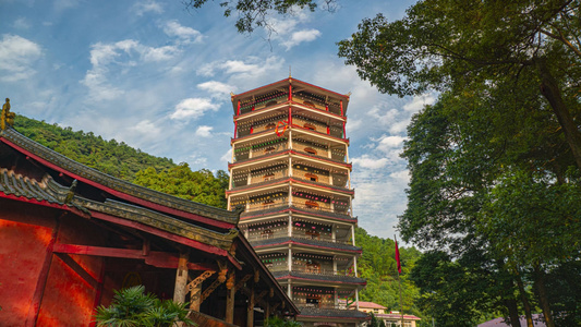 七洞沟景区飞泉寺8K延时摄影视频