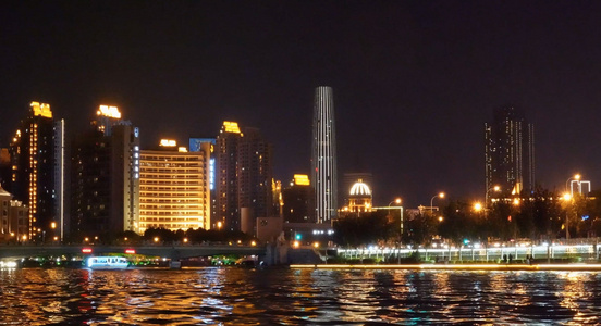 天津海河风光夜景延时摄影4K视频视频