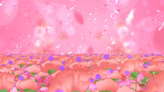 唯美温馨粉色动态花海粒子光晕花瓣舞台背景视频视频