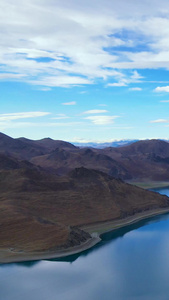航拍高原湖水湖泊自然风景大自然视频