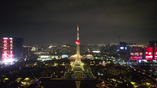 广东佛山夜景航拍视频