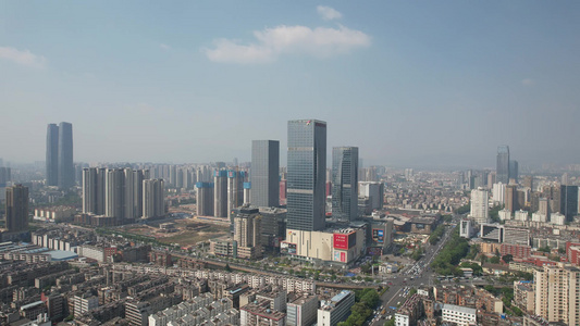 云南昆明城市风光高楼建筑航拍视频