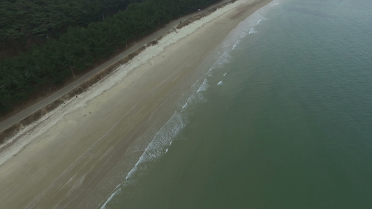 海滩空中录像视频
