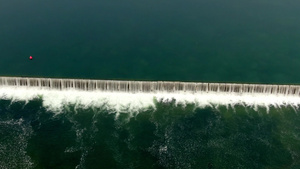 4K航拍水坝瀑布17秒视频
