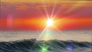 日出海太阳照光海滩20秒视频