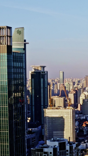 上海城市天际线航拍金融区25秒视频