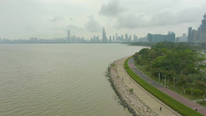 南山区的城市天线和海湾公园25秒视频