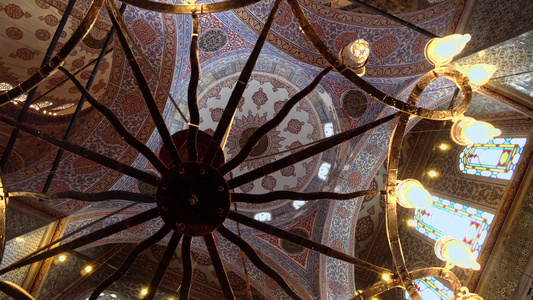 蓝色清真寺内地天花板也称为苏丹哈迈德清真寺Istanbul视频