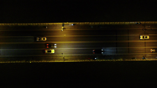 湖南长沙橘子洲大桥夜景航拍视频