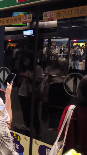 实拍城市交通工具地铁上班乘坐地铁【该视频无肖像权，请勿商用】地铁拥挤29秒视频