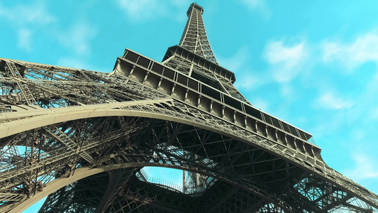 巴黎的超时折叠日出时埃菲尔塔时间失效视频