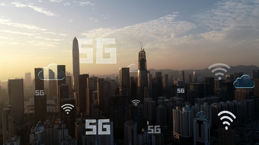 科技感5G未来城市视频