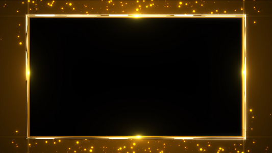 4K大气金黄色边框元素带透明度视频