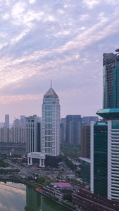 超长时间延时摄影城市地标天际线晚霞夕阳落日天空夜景车流素材天空素材视频