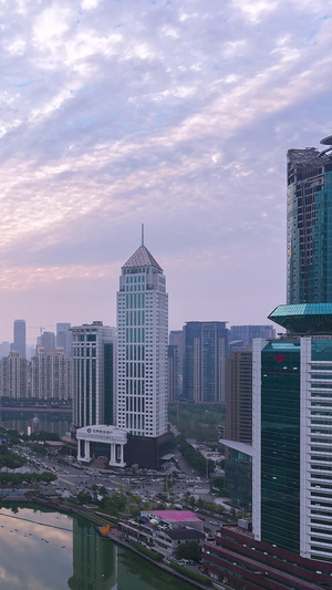 超长时间延时摄影城市地标天际线晚霞夕阳落日天空夜景车流素材天空素材45秒视频