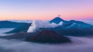 美丽的布罗莫火山景观15秒视频