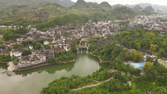 航拍湖南湘西芙蓉镇4A景区视频