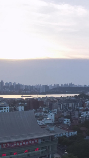 素材延时摄影航拍武汉最著名地标黄鹤楼夜景地标建筑22秒视频