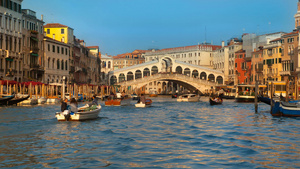 威尼斯大运河上的里亚托桥20秒视频