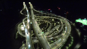 航拍城市立交桥夜景18秒视频