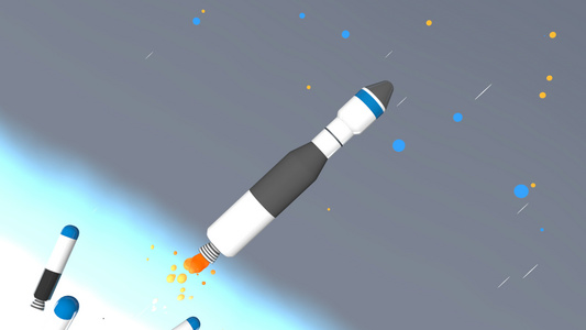空间火箭级分离动画视频