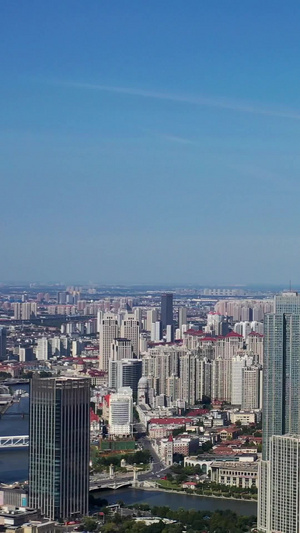 天津中心城区高楼群航拍城市风貌26秒视频