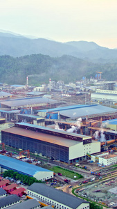 印尼钢铁厂航拍工业区视频