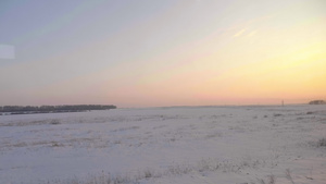 西伯利亚春天的日落风景20秒视频